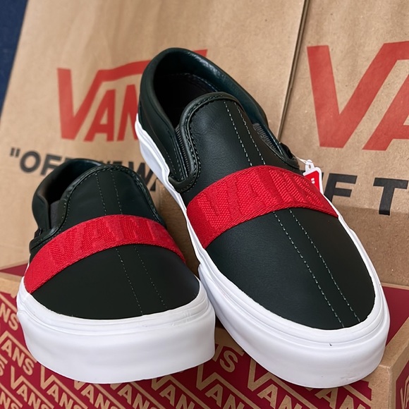 Vans Classic Slip-On W Leather & Webbing Scarabred WMNS - Picture 8 of 16